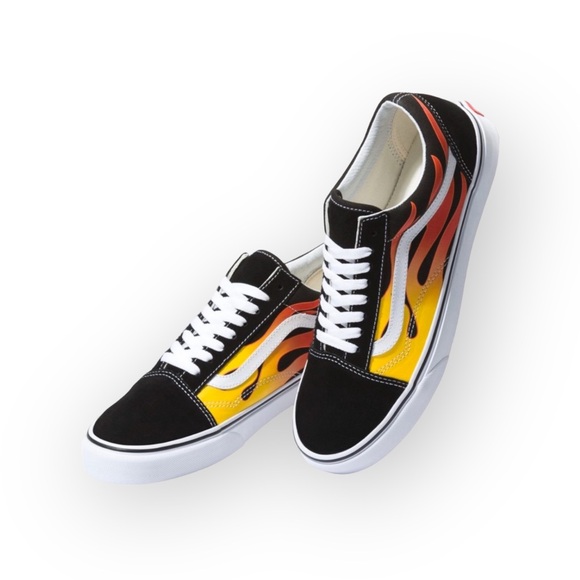 Vans™ ® ✌︎︎ Flame Old Skool Sneakers ✌︎︎ Black Skate Shoe Skateboard ✌︎︎ 7.5 Men - Picture 15 of 16